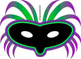 273x200 Printable Mask Mardi Gras Eye Mask With Feather Decorations