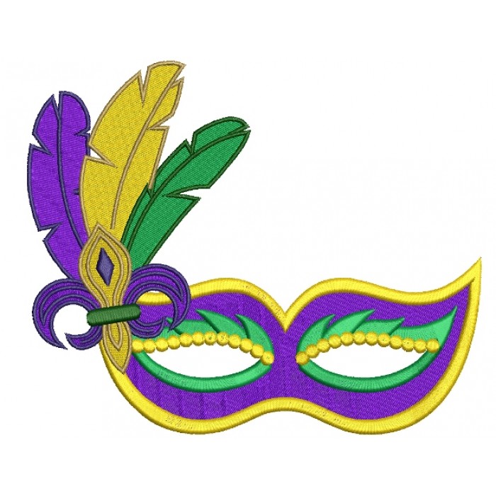 700x700 Mardi Gras Mask With Feathers