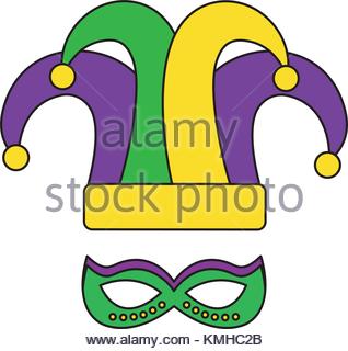 318x320 Venetian Carnival Mask Icon, Cartoon Style Stock Vector Art