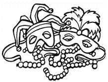 218x165 Mardi Gras Masks And Beads Clip Art