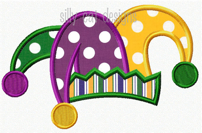 683x451 Mardi Gras Jester Hat Applique Design