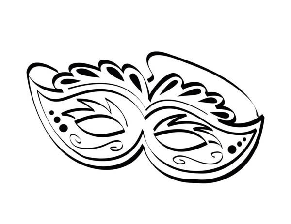 600x463 Ornamentic Mardi Gras Mask For The Festival Coloring Page