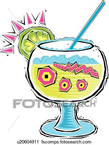 355x470 Clipart Of Fiesta Margarita Glass U20604911