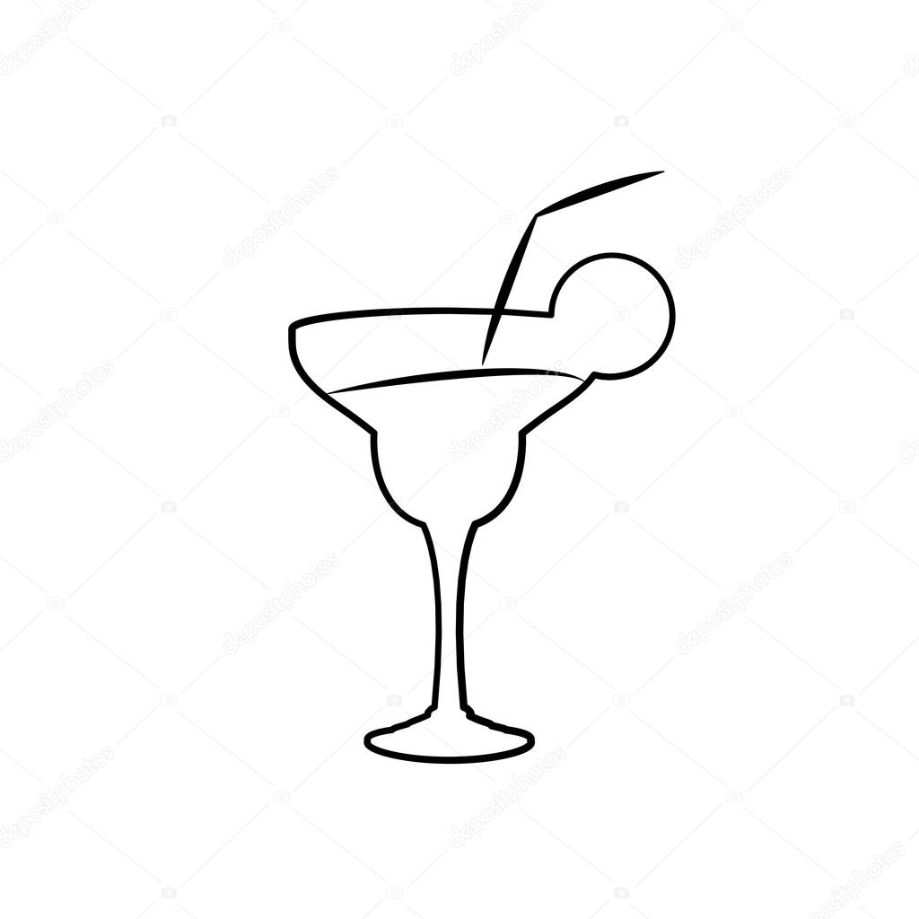 1024x1024 Margarita Sketch Cocktail In Glass Stock Vector Helen.tosh