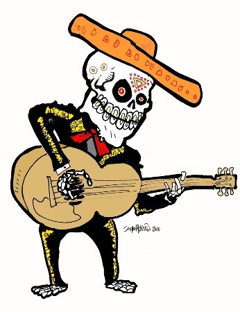 346x450 Dia De Los Muertos Mariachi Design