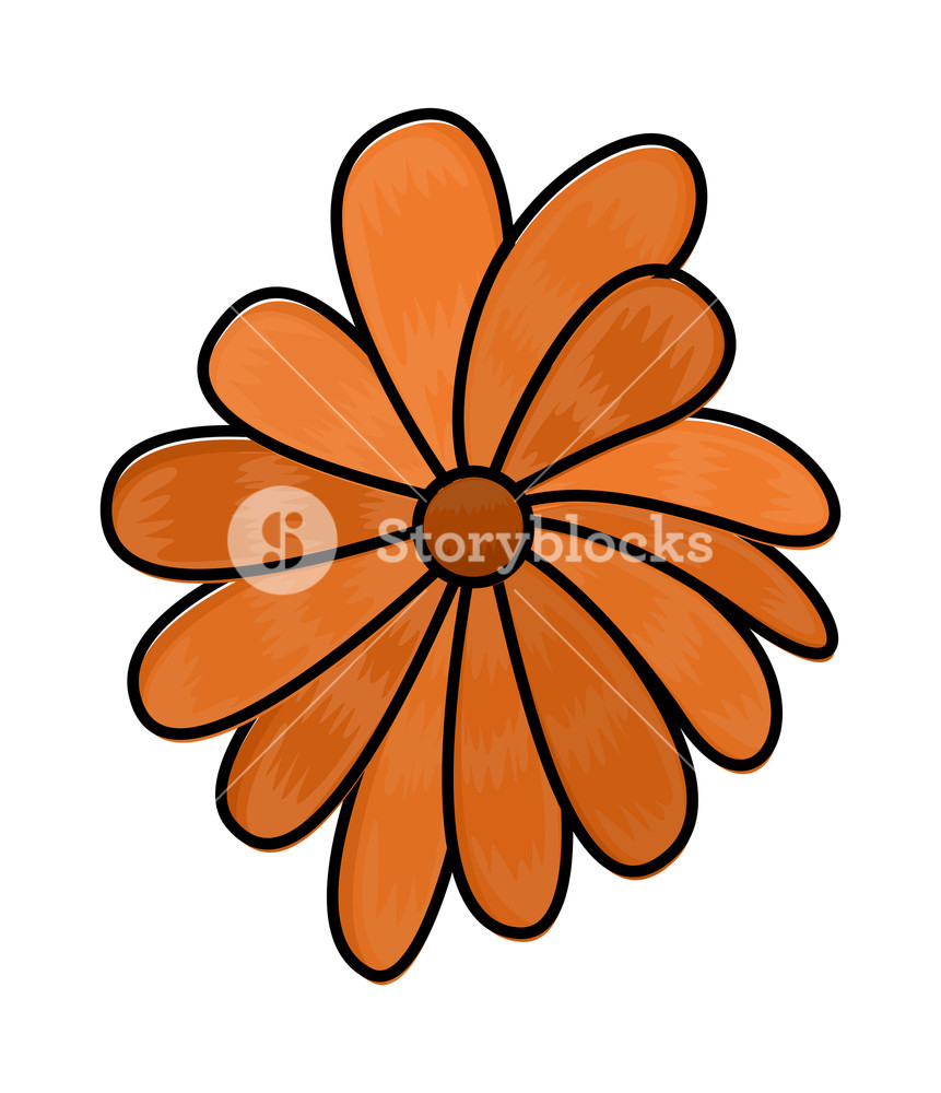 861x1000 Orange Flower Clipart Vector Royalty Free Stock Image