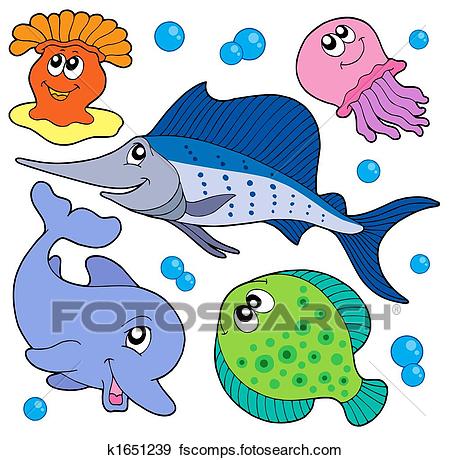 450x460 Stock Illustration Of Cute Marine Animals Collection 2 K1651239