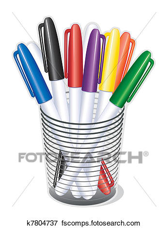 347x470 Clip Art Of Small Tip Marker Pens K7804737