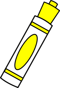 204x299 Marker Yellow Clip Art