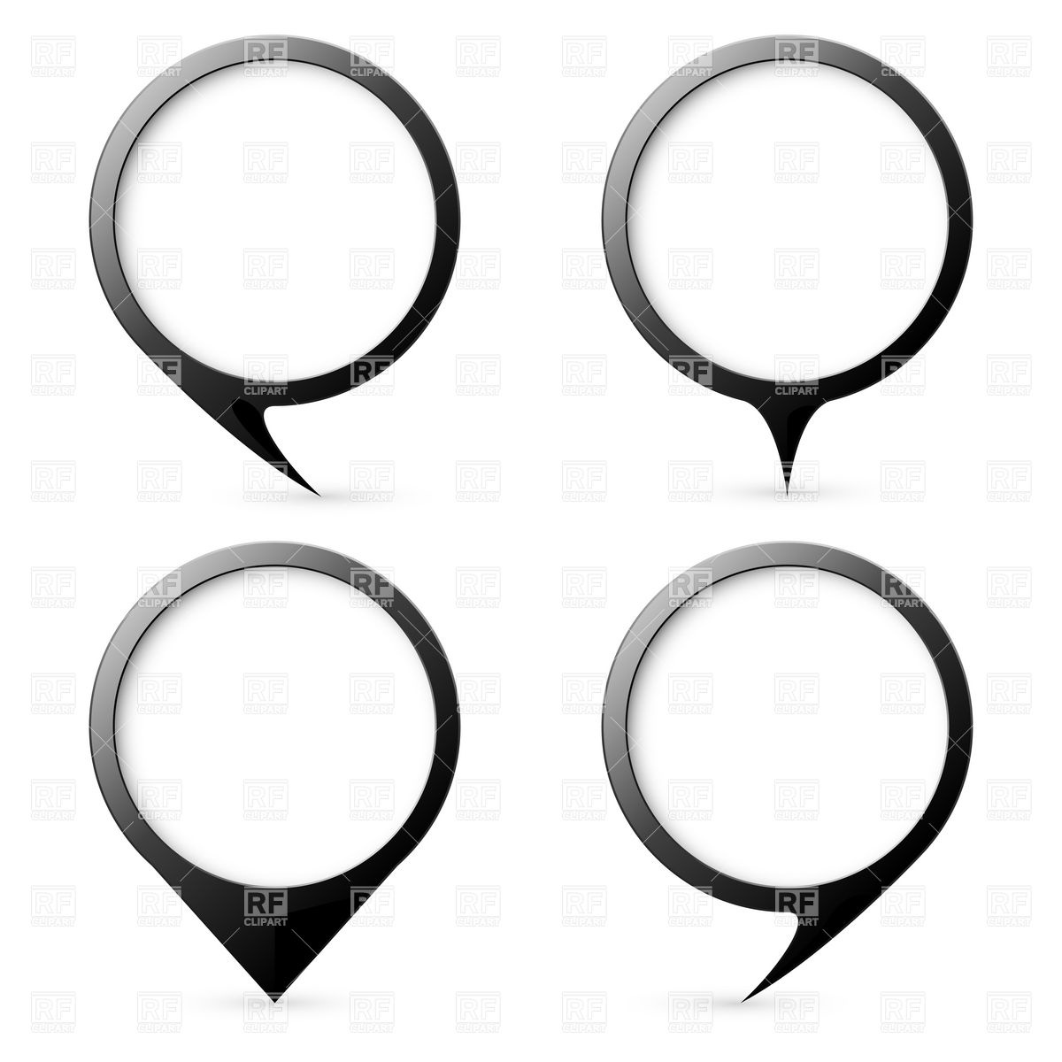 1200x1200 Black Map Text Markers Royalty Free Vector Clip Art Image