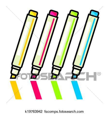 450x470 Clipart Of Color Markers K19763942