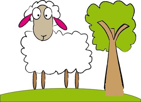 455x332 Merino Sheep Clip Art, Vector Merino Sheep