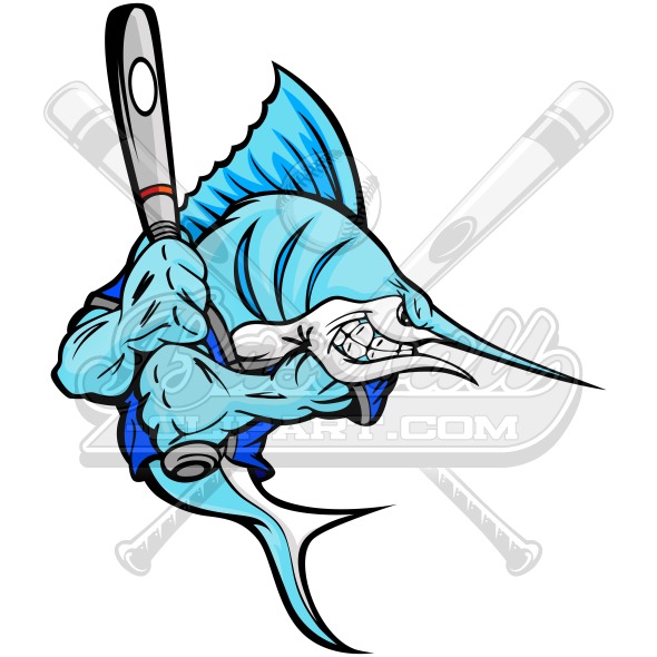 590x590 Marlin Baseball Clipart Vector Graphic