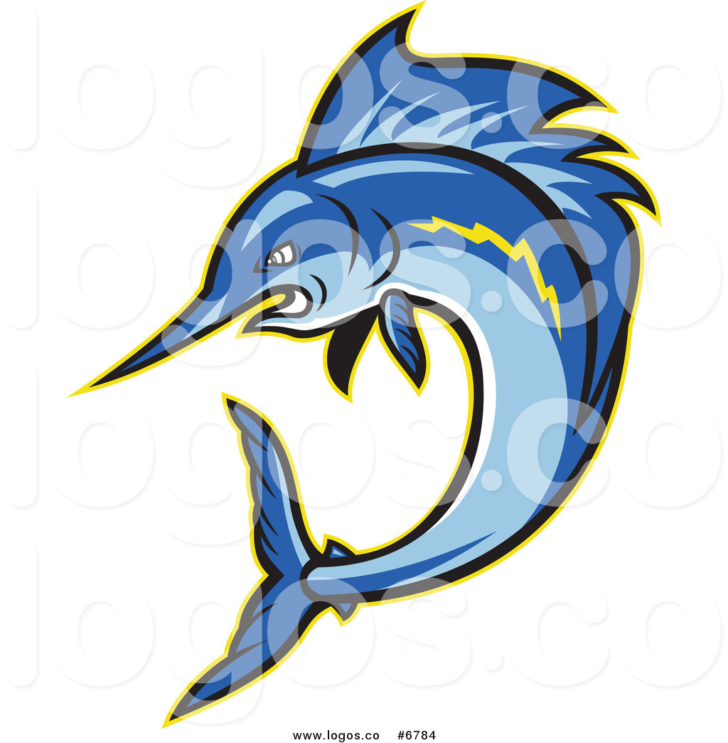 1024x1044 Royalty Free Clip Art Vector Logo Of A Blue Sailfish Jumping By
