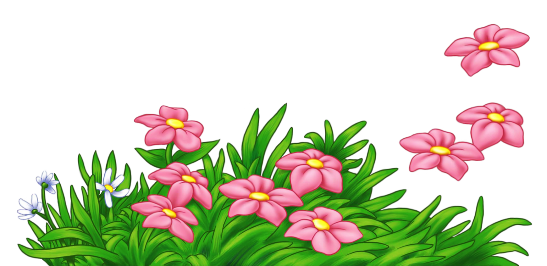 1740x846 Grass Clipart Flowers And Tree