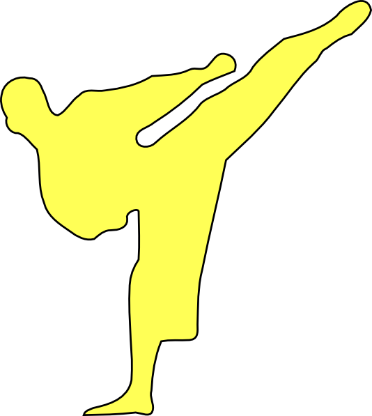 534x597 Yellow Karate Kicker Clip Art