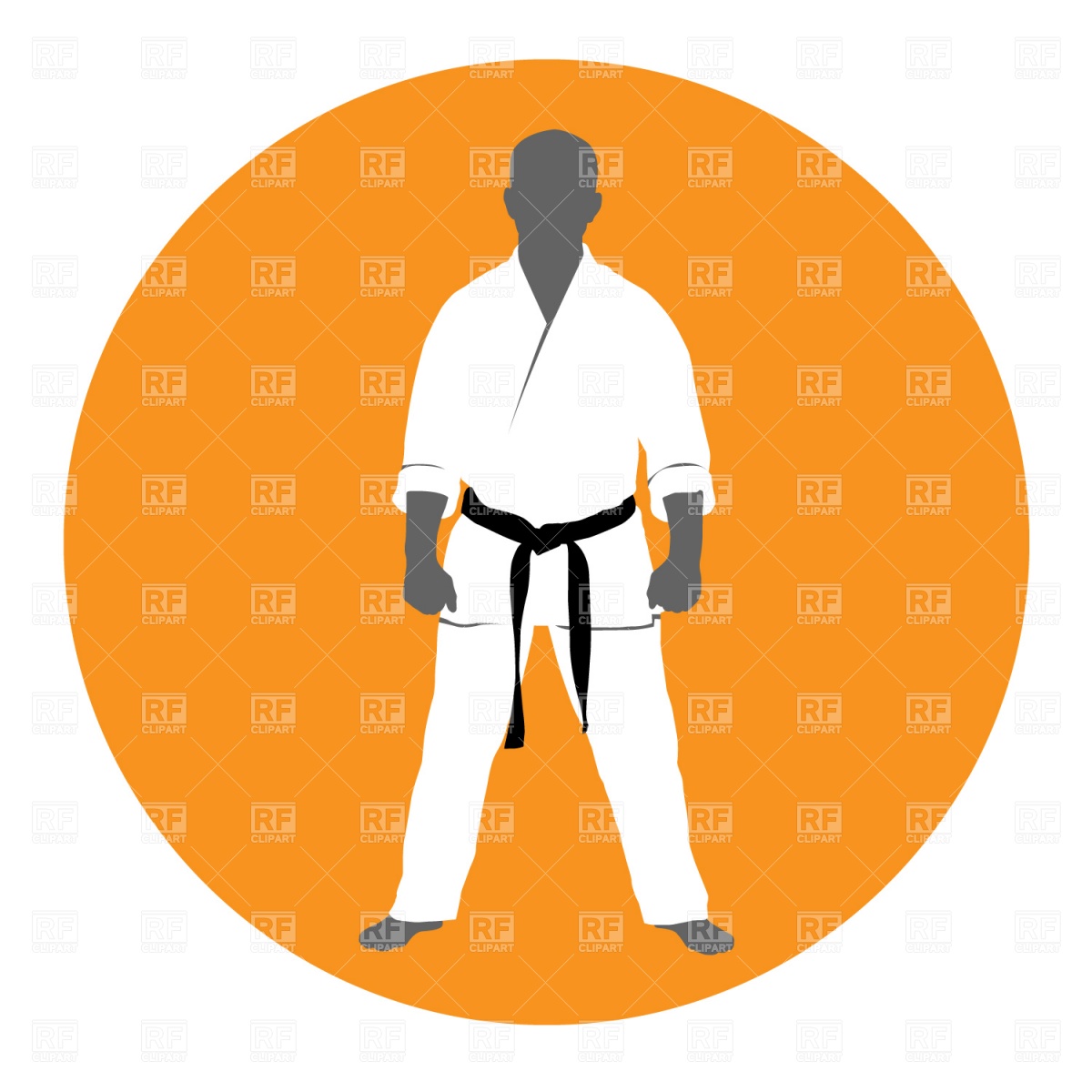 1200x1200 Master Of Martial Art In Kimono Royalty Free Vector Clip Art Image