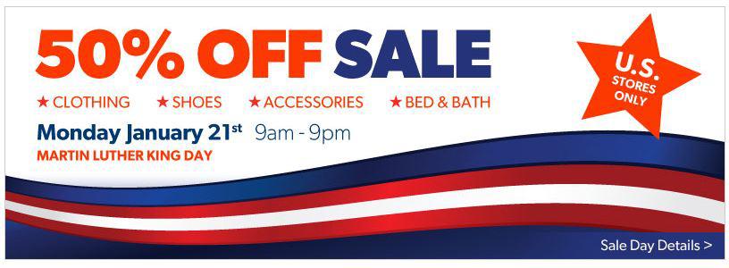 816x300 Value Village 50% Off Martin Luther King, Jr Day