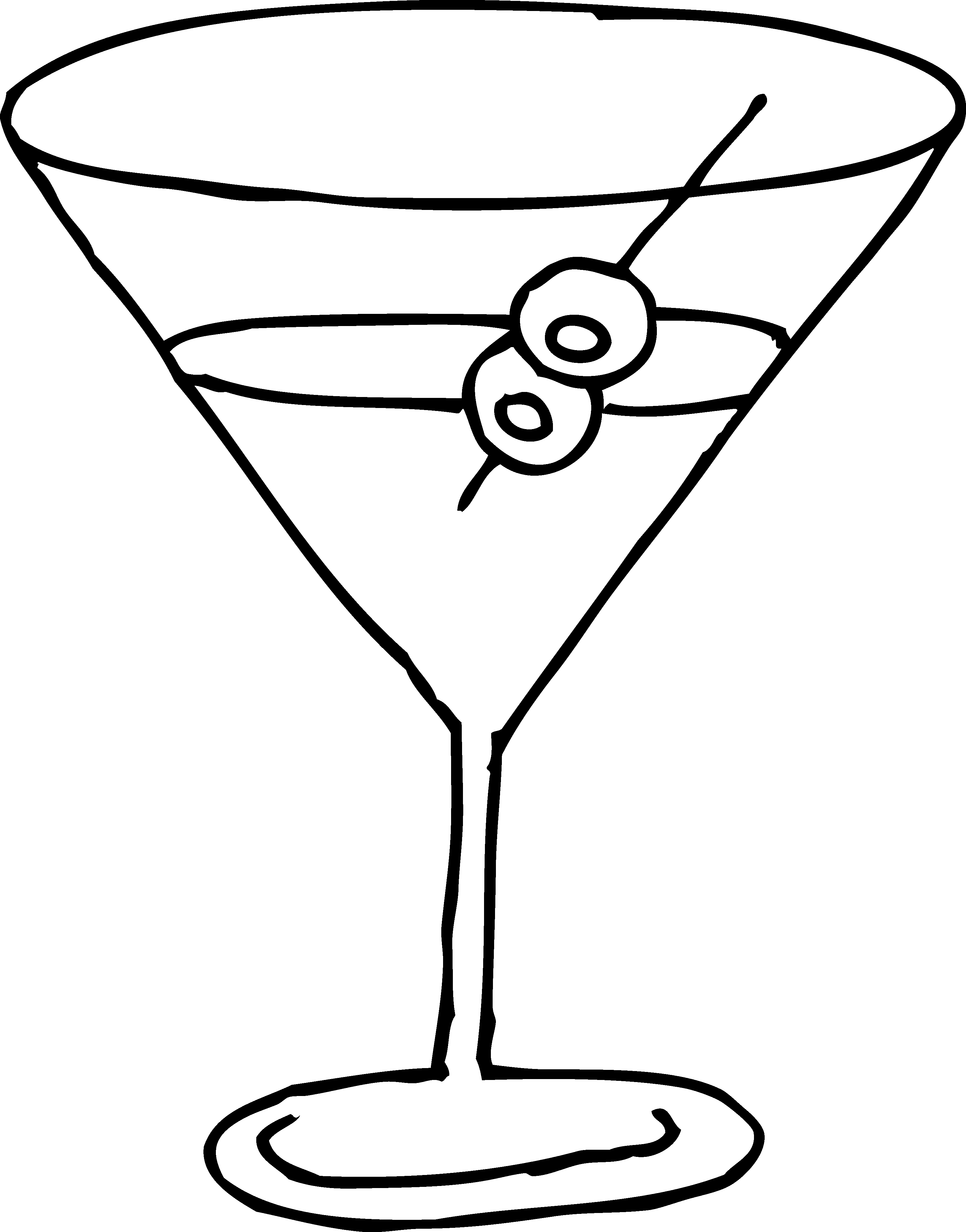 3253x4149 Martini Glass Line Art