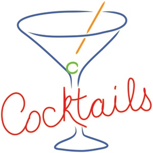 300x300 This Is A Clip Art Illustration Of A Retro Cocktails Sign In