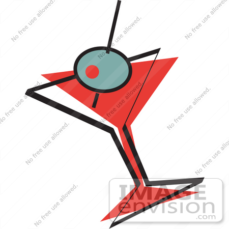 450x450 Royalty Free Cartoon Clip Art Of An Olive In A Martini Glass