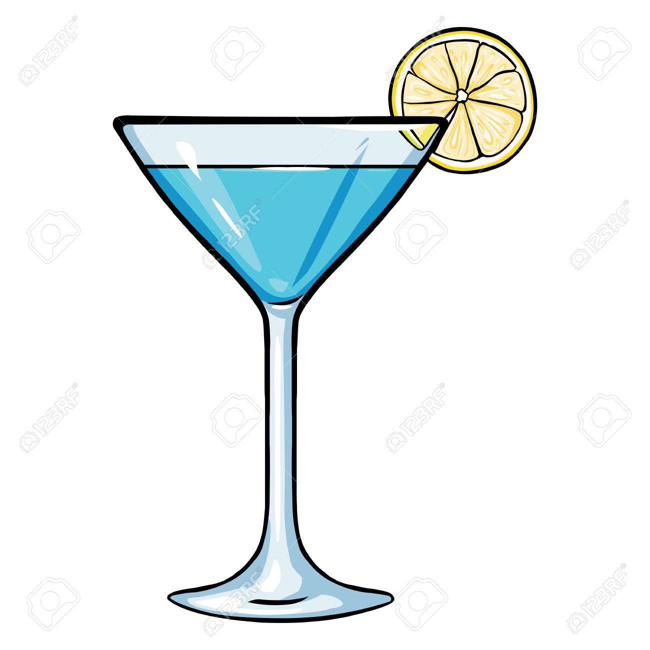 2d рисунок коктейль синего цвета