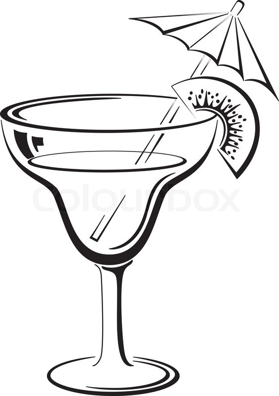 563x800 Margarita Clipart Black And White