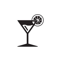 210x210 Black Clipart Martini Glass