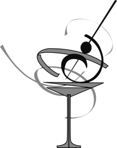 234x297 Black And White Martini Glass Edited Clip Art