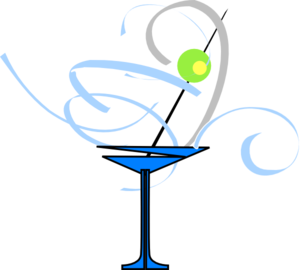 300x270 Martini Glass Bluegrey Clip Art