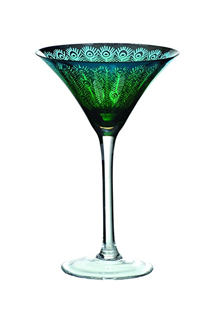 442x664 Artland Peacock Martini Glass, Set Of 2, Multi Colour Amazon.co