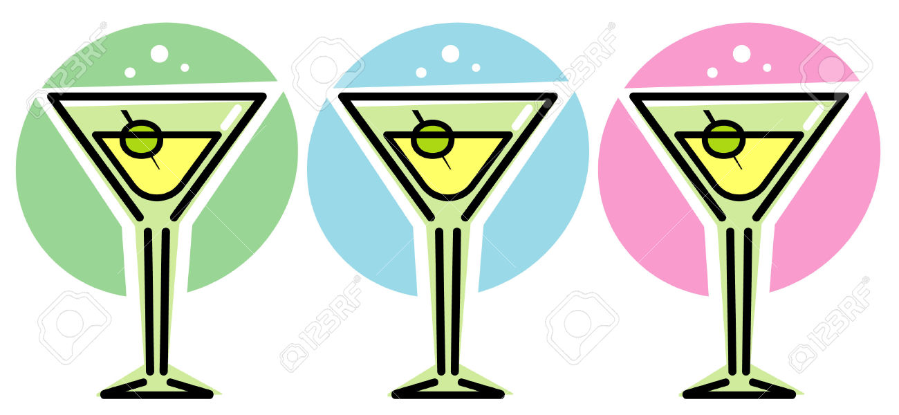 1300x600 Martini Glasses Clipart