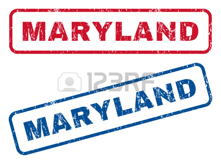 450x333 Maryland Text Rubber Seal Stamp Watermarks. Vector Style Is Blue