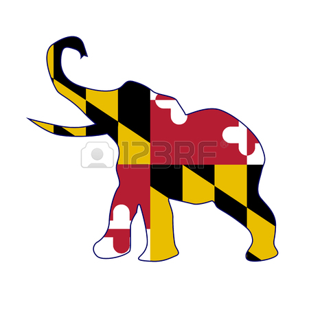 450x450 The Maryland Republican Elephant Flag Over A White Background
