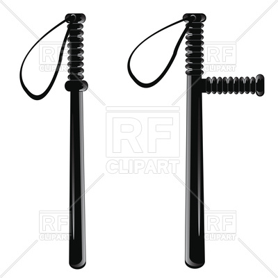 400x400 Two Police Bats Royalty Free Vector Clip Art Image