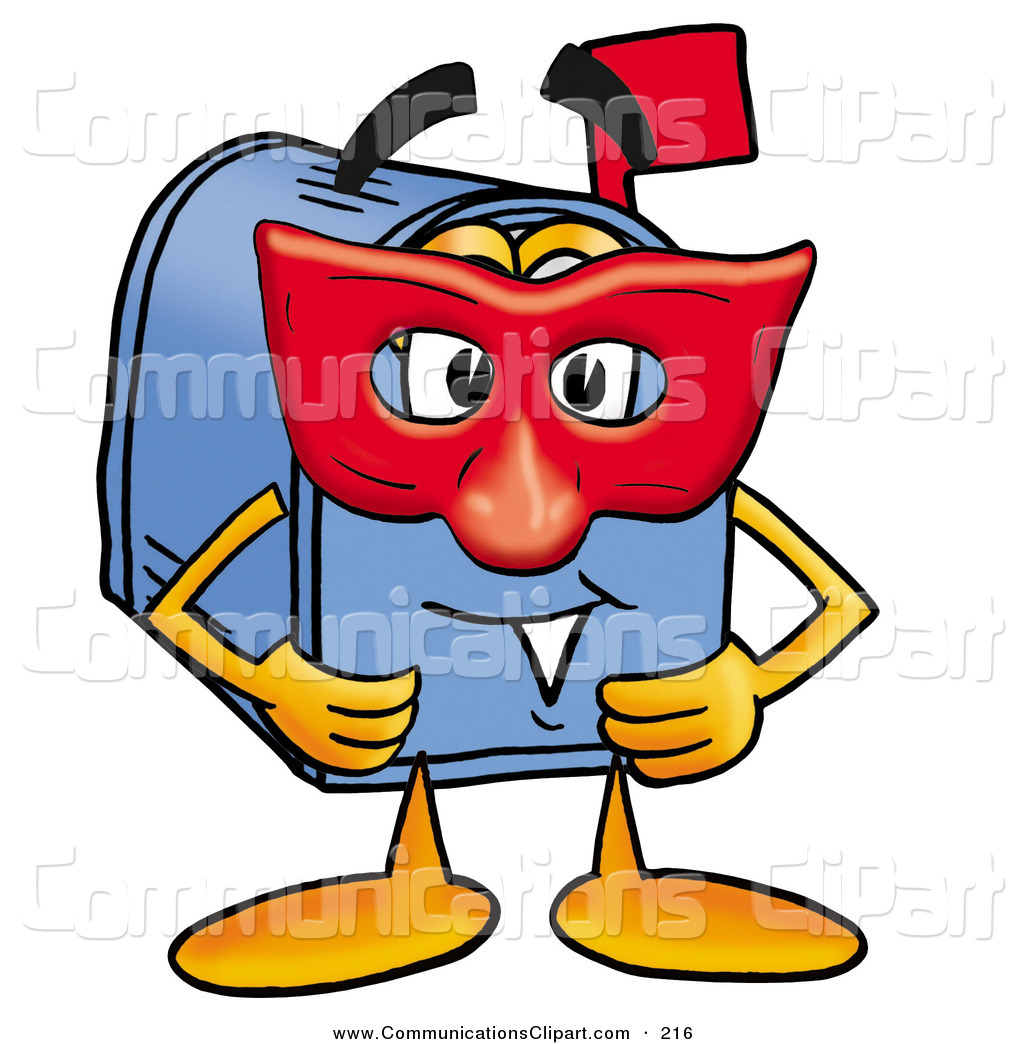 1024x1044 Communication Clipart Of A Sly Blue Postal Mailbox Cartoon