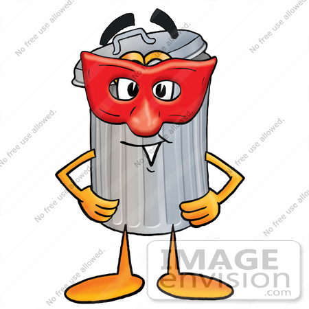 450x450 Cliprt Graphic Of Metal Trash Can Cartoon Character Wearing