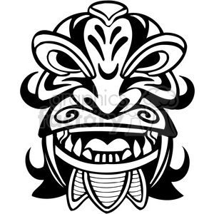 300x300 Royalty Free Ancient Tiki Face Masks Clip Art 008 385849 Vector