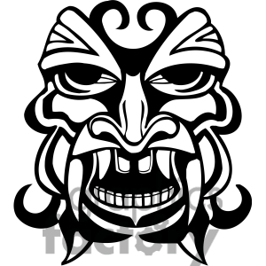 300x300 Royalty Free Ancient Tiki Face Masks Clip Art 022 Clipart Image