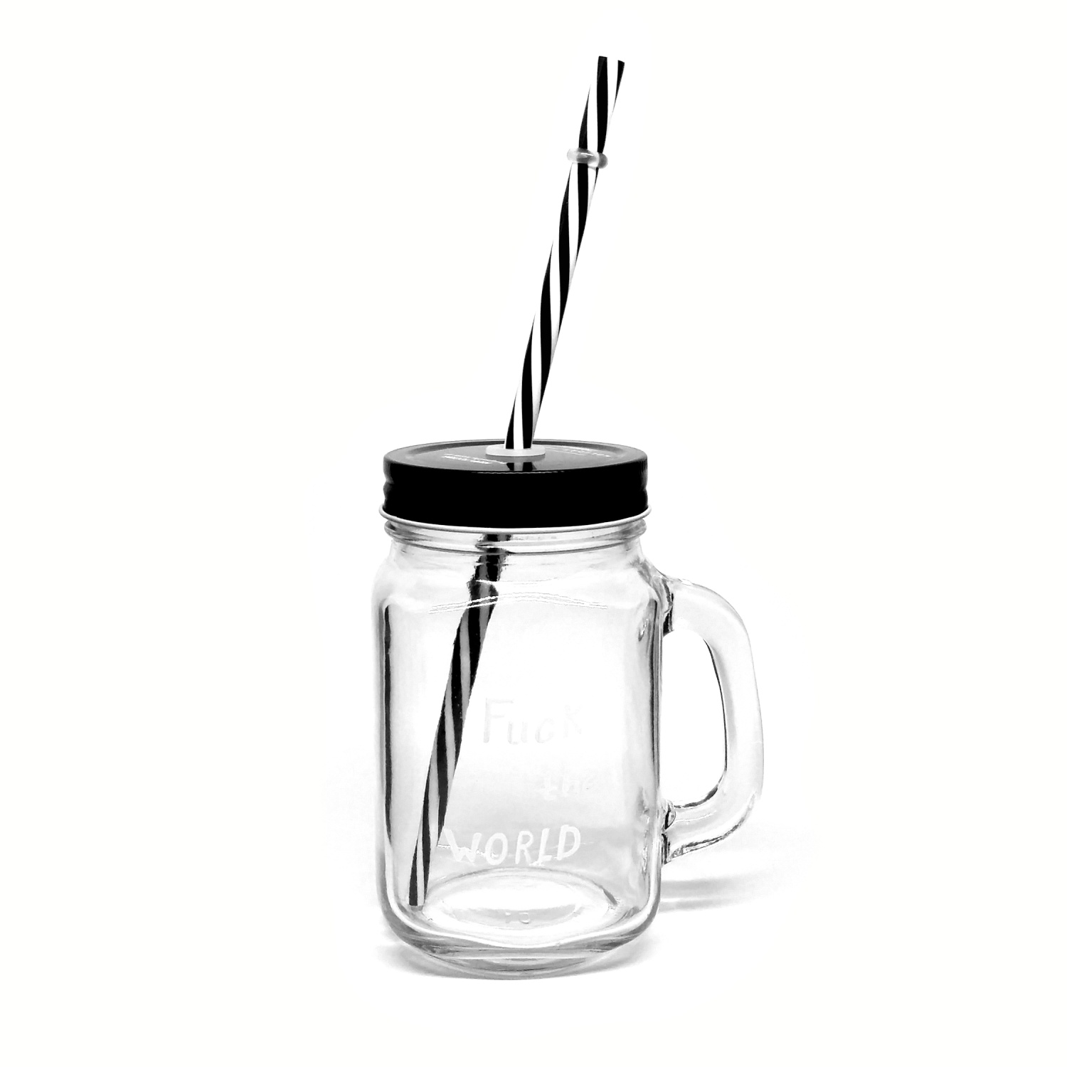 1500x1500 Mason Jar Mug Fuck The World Regular Mouth 16 Oz + Black