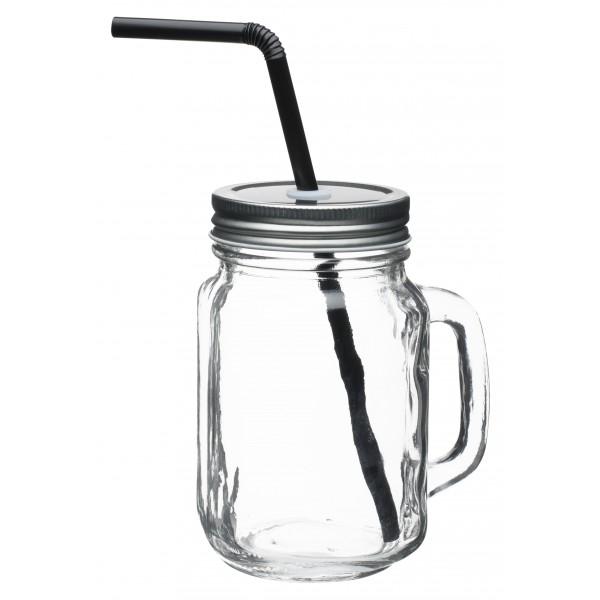 600x600 Mason Jar Glass With Lid, 500ml