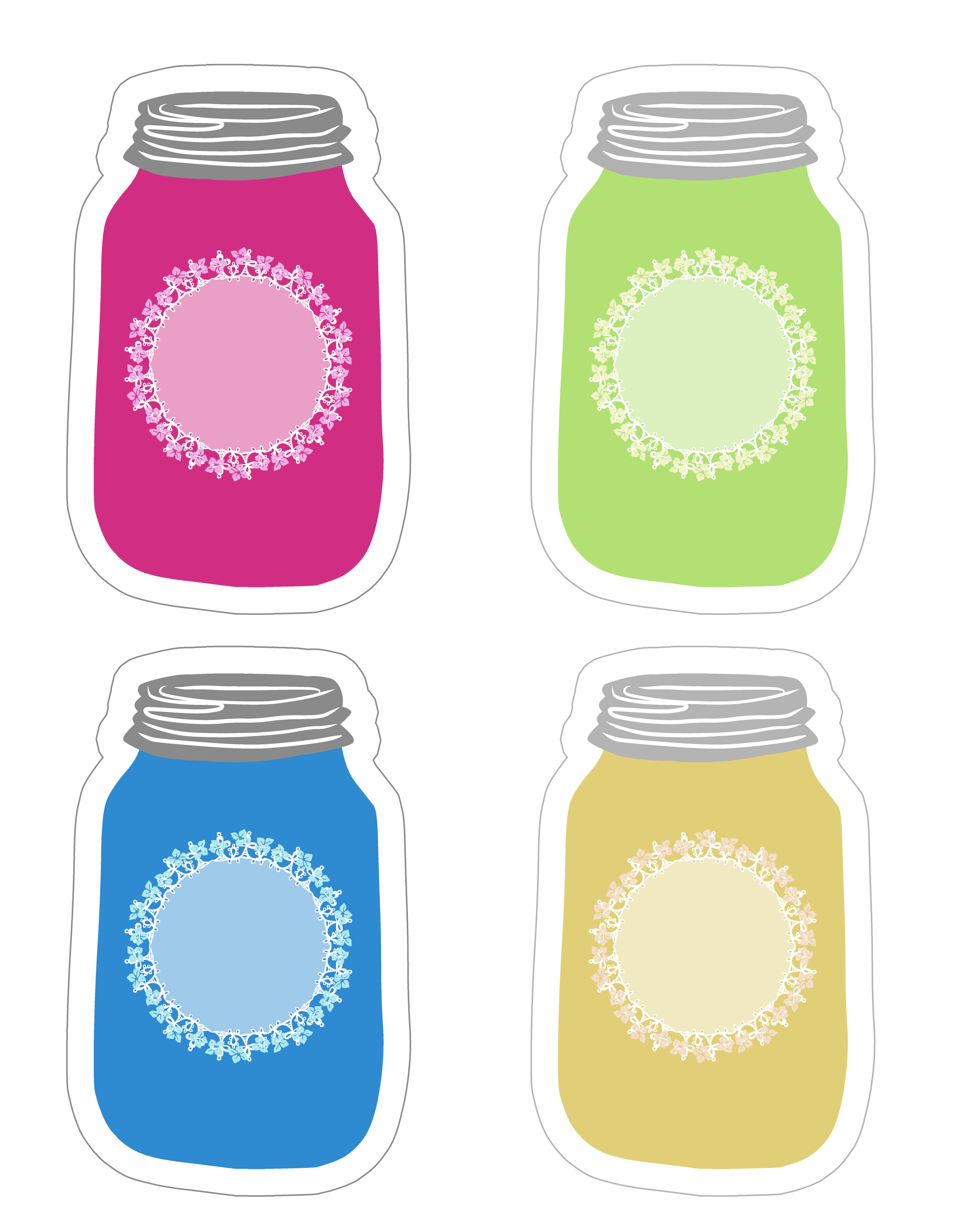 2400x3000 Colorful Mason Jar Tag Collection Free Printable