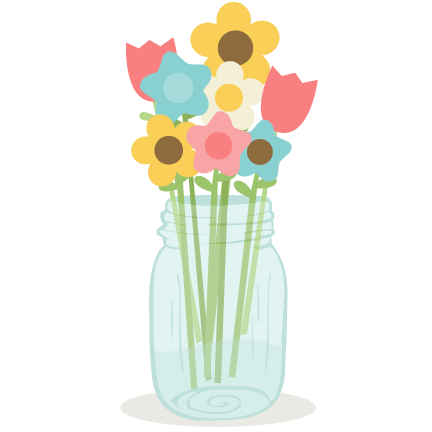 432x432 Flowers In Mason Jar Svg Cutting Files Doodle Cut Files