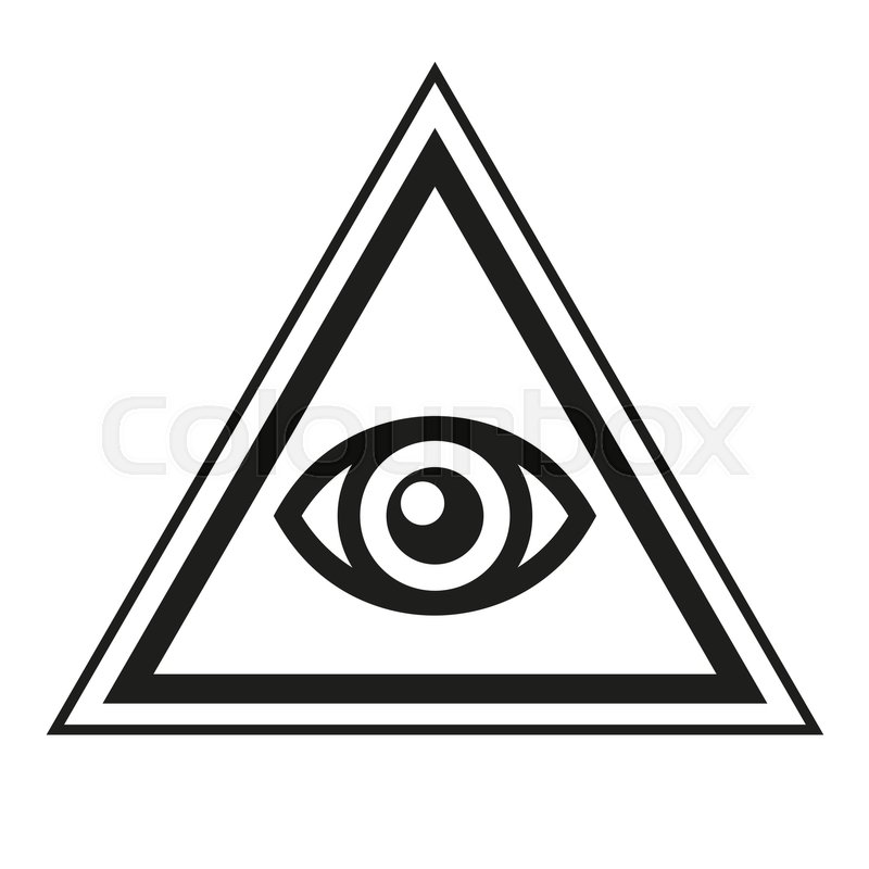 800x800 Masonic Symbol. All Seeing Eye Inside Pyramid Triangle Icon