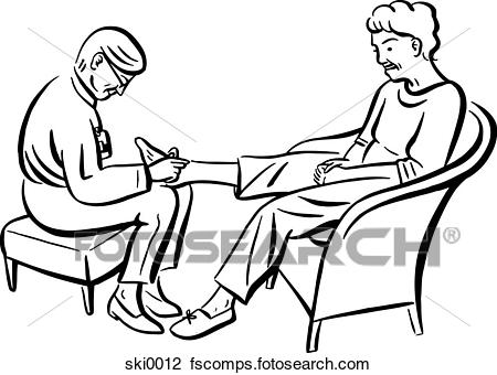 450x340 Clip Art Of Foot Massage Bampw Ski0012