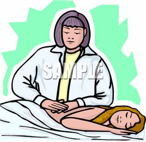 300x291 Free Clipart Image A Masseuse Giving A Woman A Massage