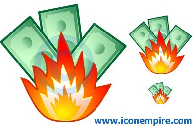 390x256 Money Clipart On Fire