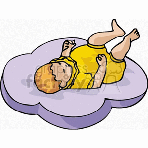 300x300 Royalty Free Baby On A Mat Kicking Its Feet Up 158640 Vector Clip