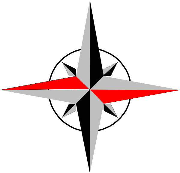 600x577 East West Compass Clip Art
