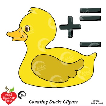 350x350 Clipart, Colored Duck Clipart, Math Manipulatives, Amb 2249